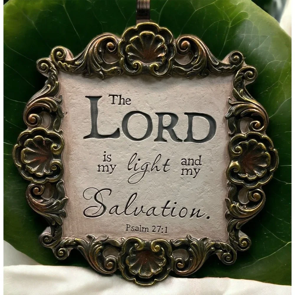 Vintage The Lord is My Light and My Salvation Wall Art Plaque Psalm 27:1